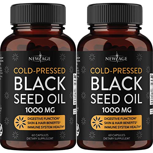 Black Seed Oil Softgel Capsules - Premium Cold-Pressed Nigella Sativa Producing Pure Black Cumin Seed Oil - Non-GMO & Vegetarian (120 Softgels) NEW AGE