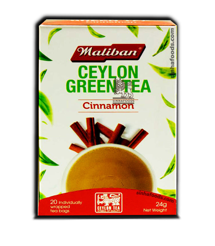 Maliban Green Tea - Cinnamon - 20 Tea Bags (කුරුඳු තේ) Sinhafoods