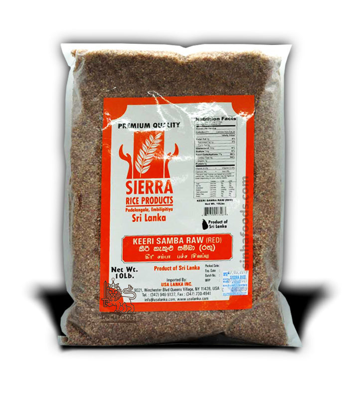 Sierra Red Keeri Samba - Raw Rice 10LB Sinhafoods