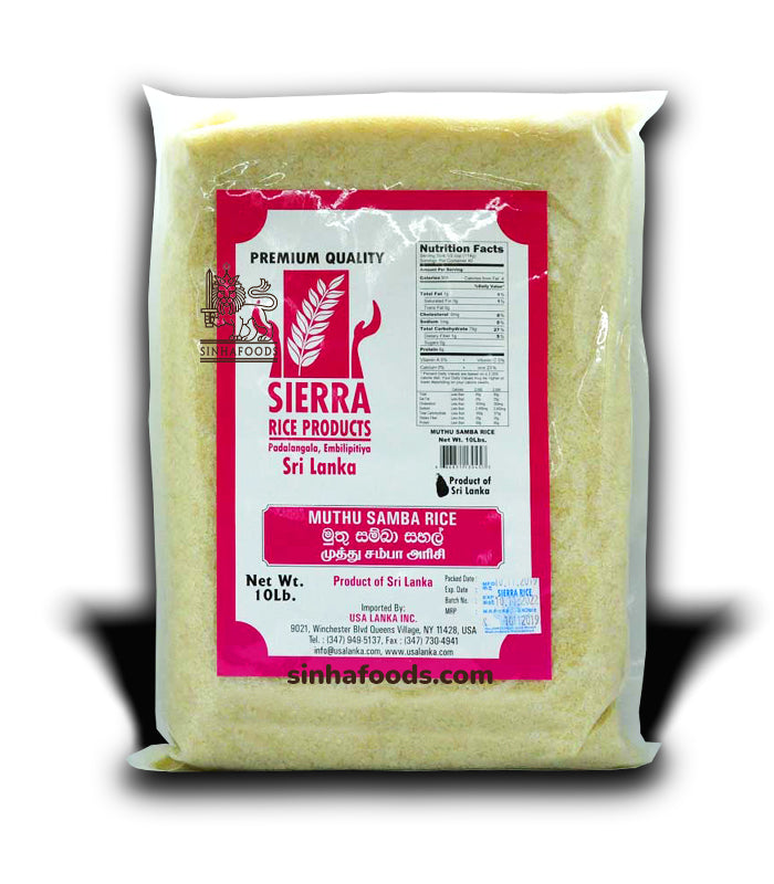 Sierra Muthu Samba Rice 10LB sinhafoods