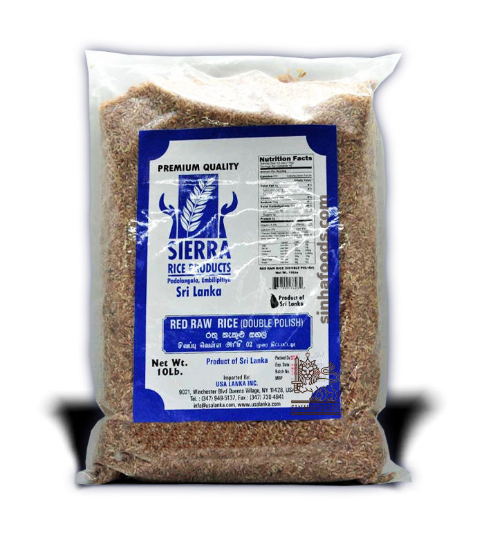 Sierra Red Raw Rice Double Polish / Rosa Kakulu (Lite) 10LB Sinhafoods