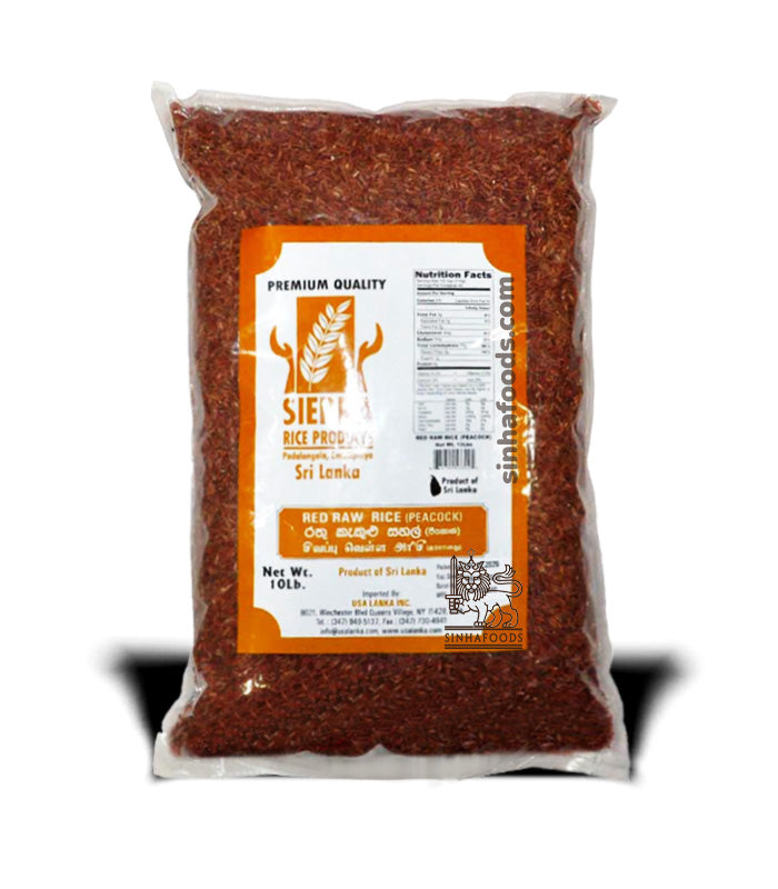 Sierra Red Raw Rice Unpolished (Peacock) 10LB Sinhafoods