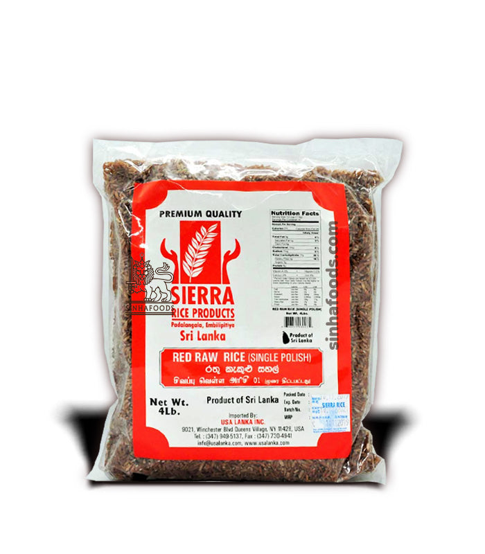 Sierra Red Raw Rice Single Polish (Dark) 4LB Sinhafoods