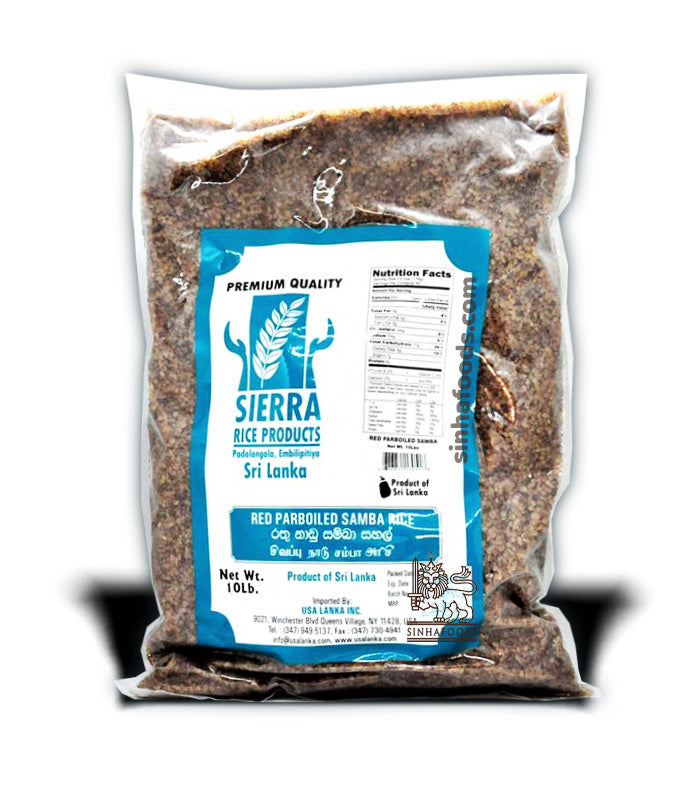 Sierra Red Parboiled Samba Rice 10LB Sinhafoods