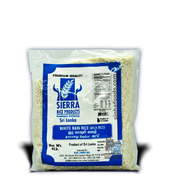 Sierra White Raw Rice (Kiribath Rice) 4LB Sinhafoods