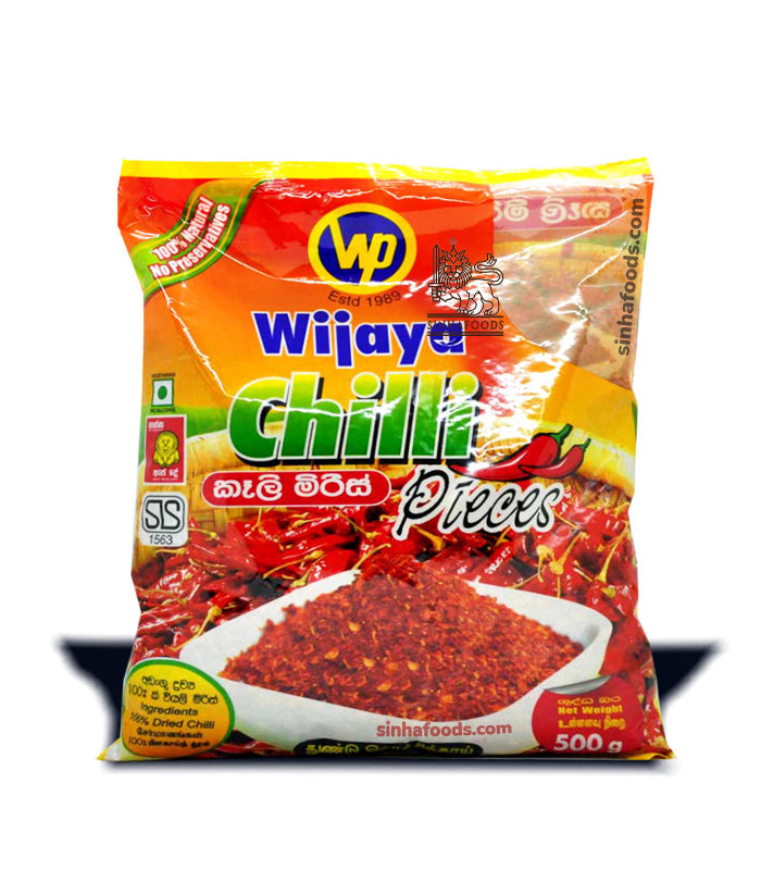 Wijaya Chilli Pieces (Crushed Chilli-කෑලි මිරිස්)- 500g Sinhafoods